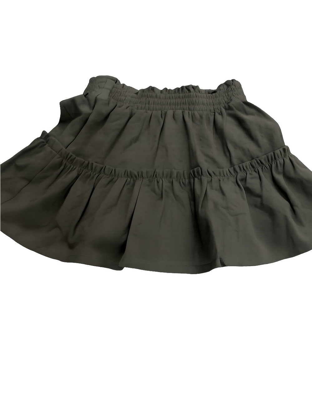 Copper Key Olive Green Tiered Ruffle Skirt